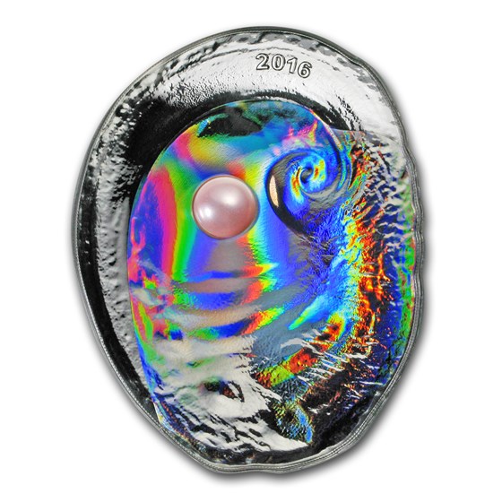2016 Palau 3 oz Silver Oyster V Hologram Convex Haliotis Ovina 2016 Palau 3 oz Silver Oyster V Hologram Convex Haliotis Ovina